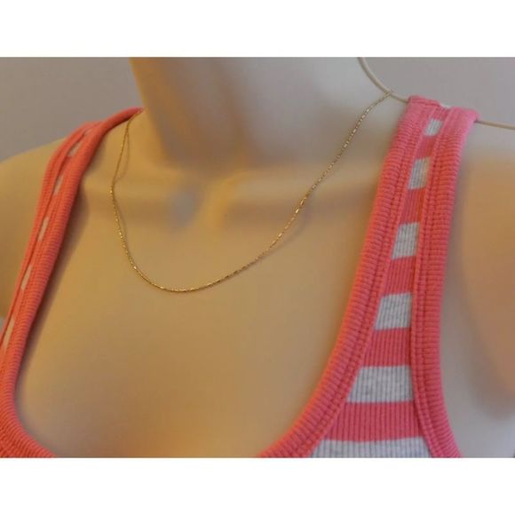 Real 14K Solid Gold 18” Unique Womens Chain - Picture 3 of 4